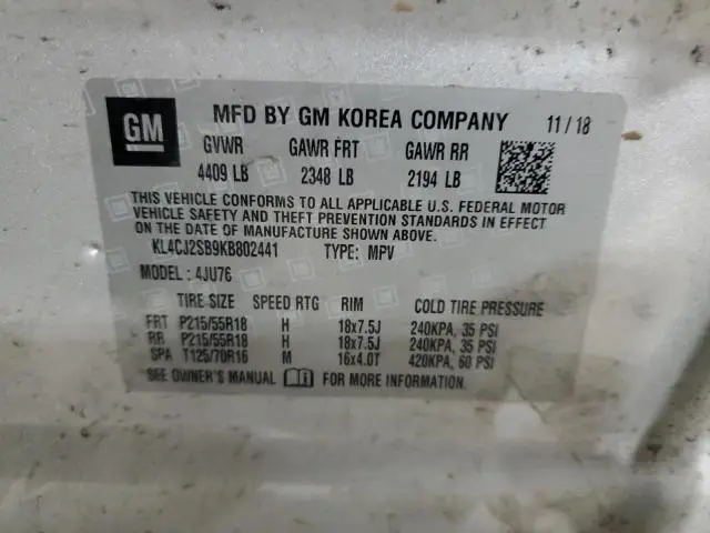 2019 BUICK ENCORE SPORT TOURING  