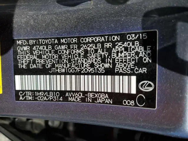 2015 LEXUS ES 300H  