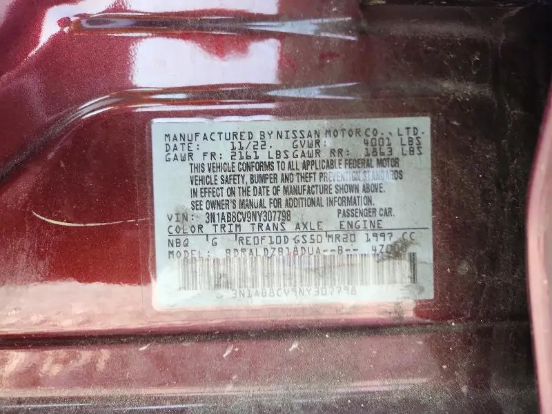 2022 NISSAN SENTRA SV  