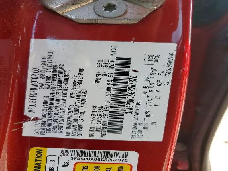 2016 FORD FUSION TITANIUM  