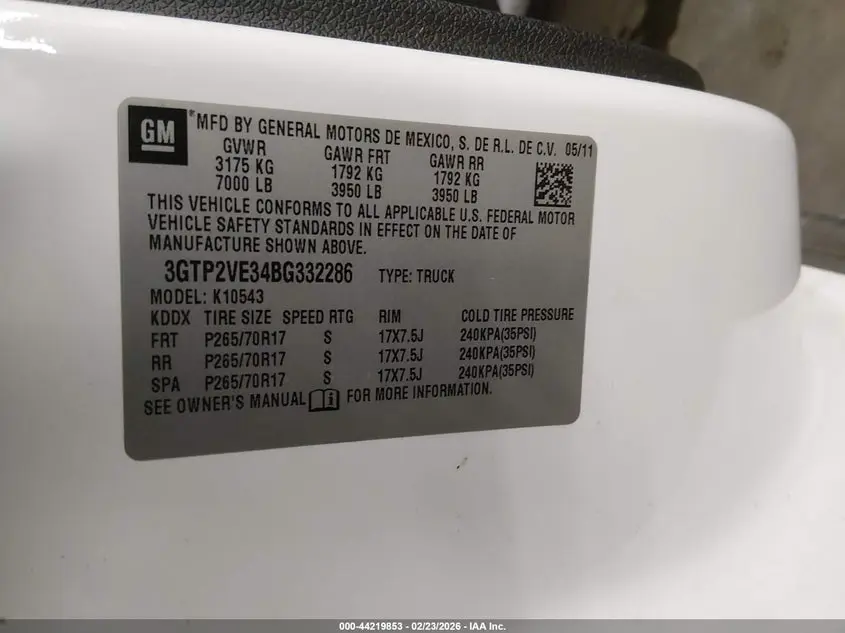 2011 GMC SIERRA 1500 SLE