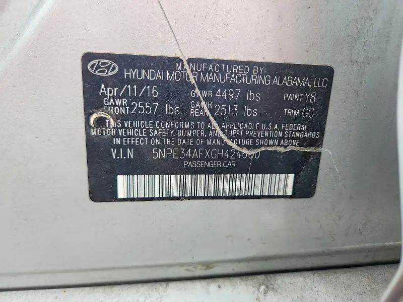 2016 HYUNDAI SONATA SPORT  