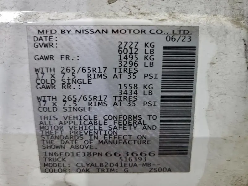 2023 NISSAN FRONTIER S  