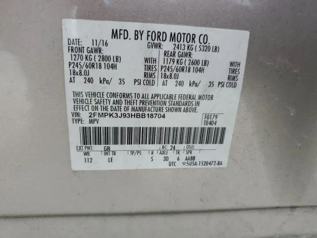 2017 FORD EDGE SEL  