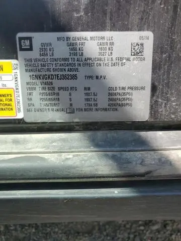 2014 CHEVROLET TRAVERSE LT  