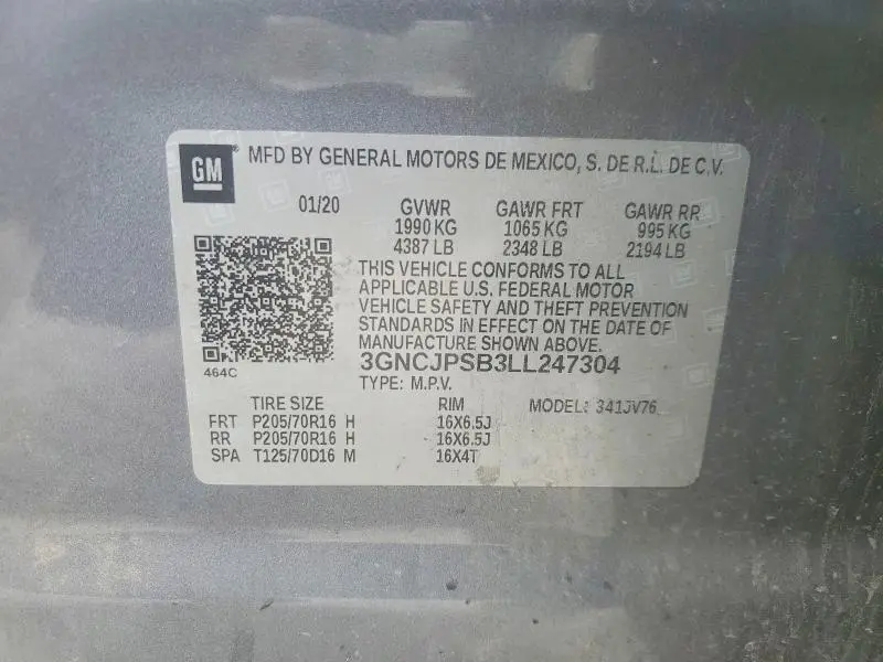 2020 CHEVROLET TRAX 1LT  