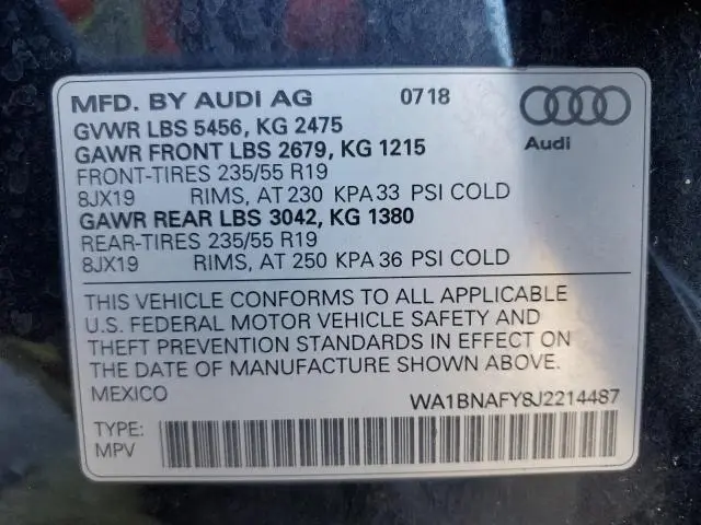 2018 AUDI Q5 PREMIUM PLUS  