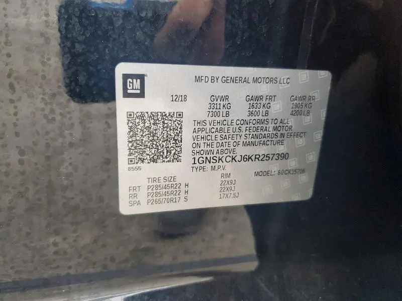 2019 CHEVROLET TAHOE K1500 PREMIER  