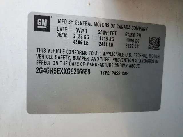 2016 BUICK REGAL   