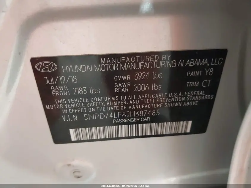 2018 HYUNDAI ELANTRA SE