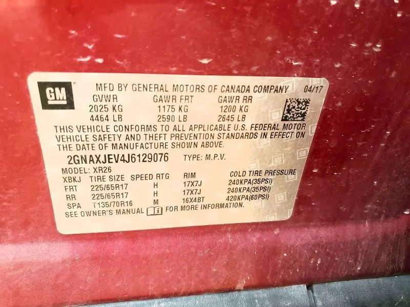 2018 CHEVROLET EQUINOX LT  
