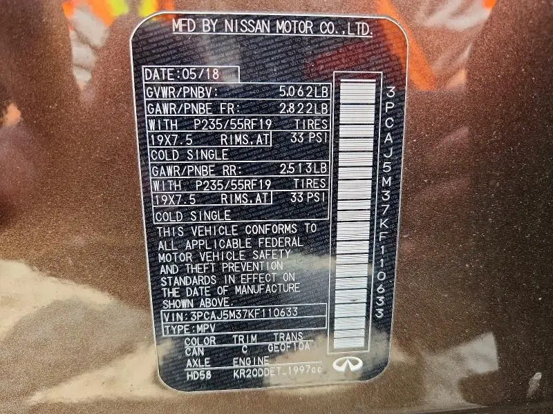 2019 INFINITI QX50 ESSENTIAL  