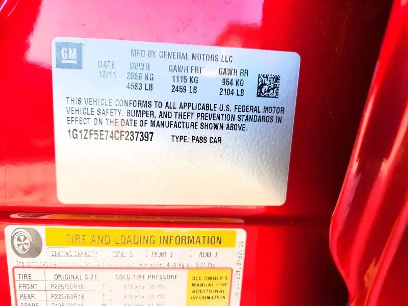 2012 CHEVROLET MALIBU 3LT  