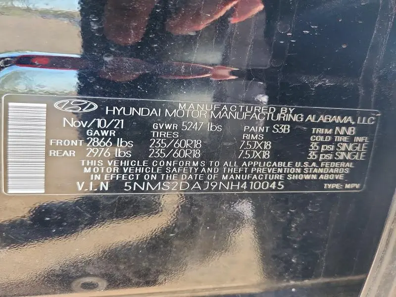 2022 HYUNDAI SANTA FE SEL  