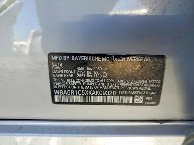 2019 BMW 330I   