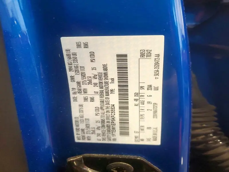 2019 FORD F150 SUPERCREW  