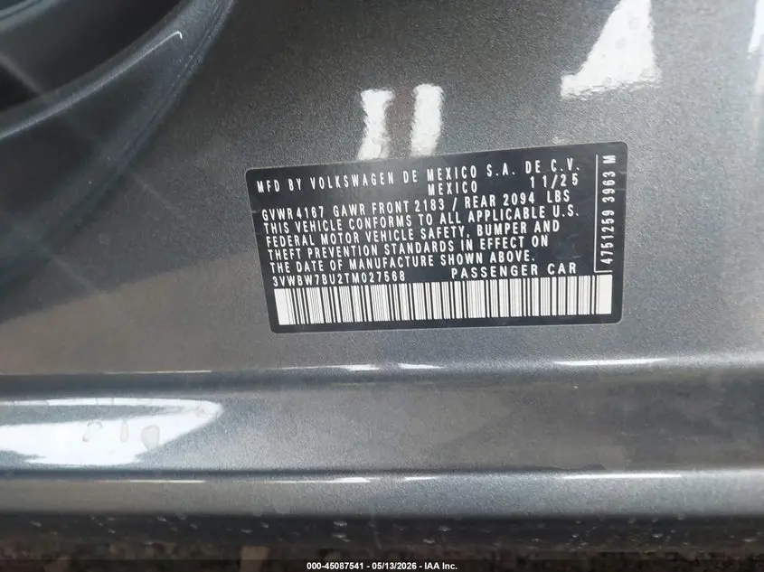 2026 VOLKSWAGEN JETTA SPORT