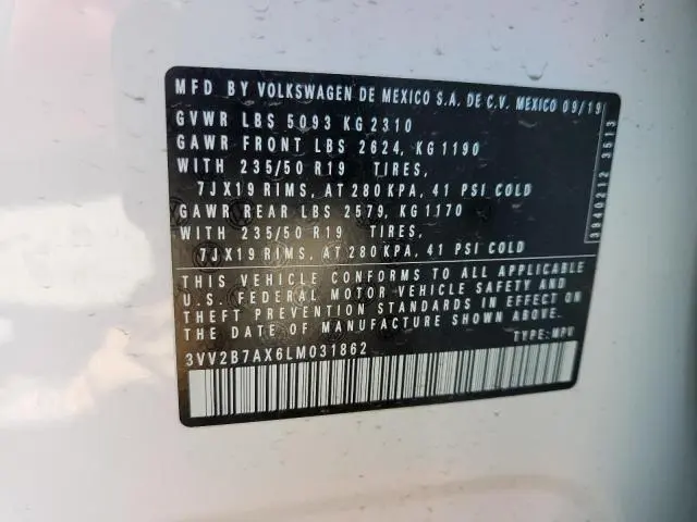 2020 VOLKSWAGEN TIGUAN SE  