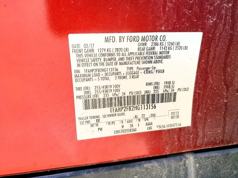 2017 FORD TAURUS LIMITED  