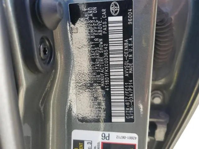 2012 TOYOTA CAMRY HYBRID  