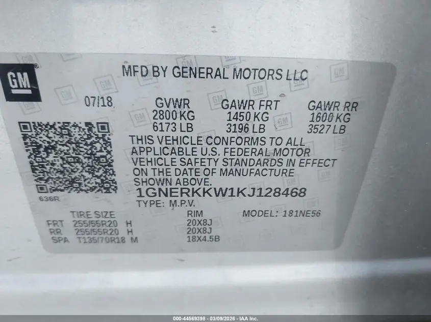 2019 CHEVROLET TRAVERSE PREMIER