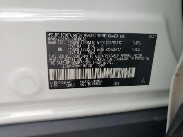 2022 TOYOTA RAV4 XLE  