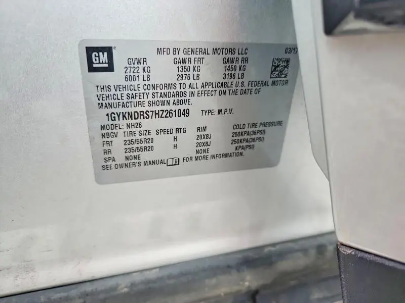 2017 CADILLAC XT5 LUXURY  