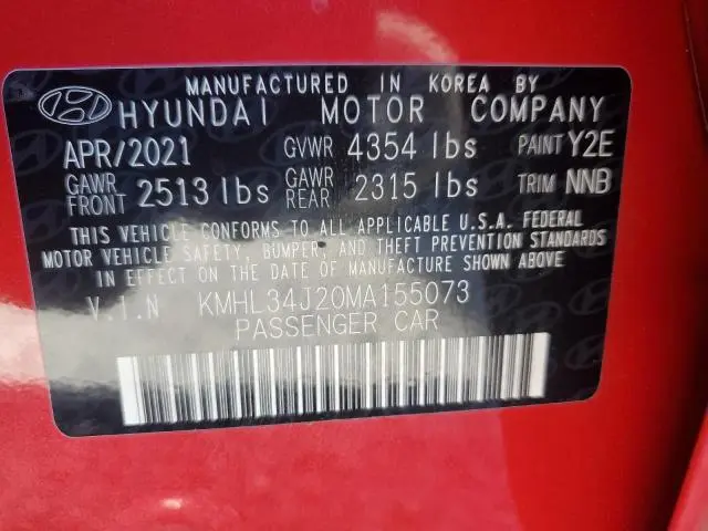 2021 HYUNDAI SONATA LIMITED  