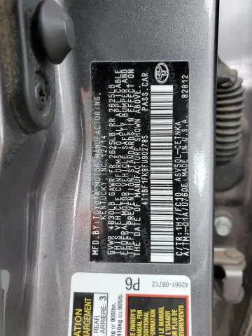 2015 TOYOTA CAMRY LE  