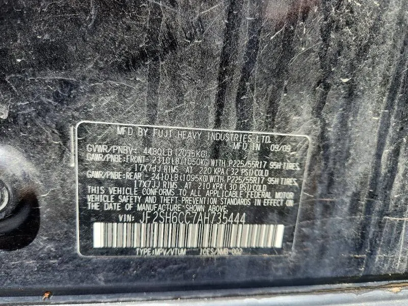 2010 SUBARU FORESTER 2.5X PREMIUM  