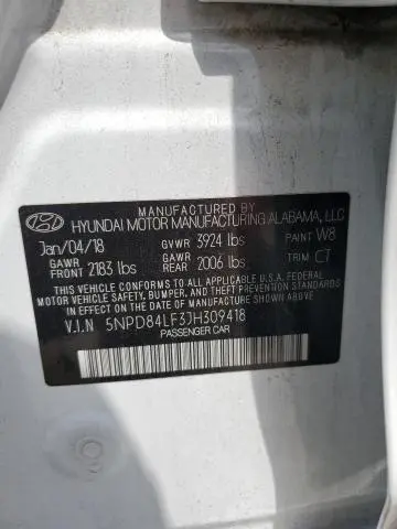 2018 HYUNDAI ELANTRA SEL