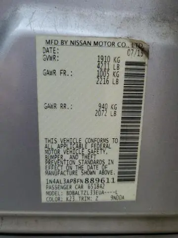 2015 NISSAN ALTIMA 2.5