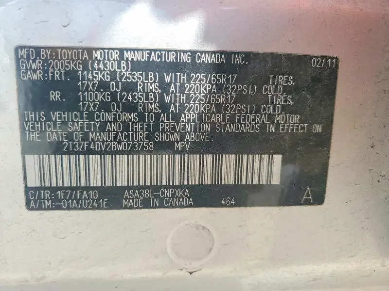 2011 TOYOTA RAV4 BASE  
