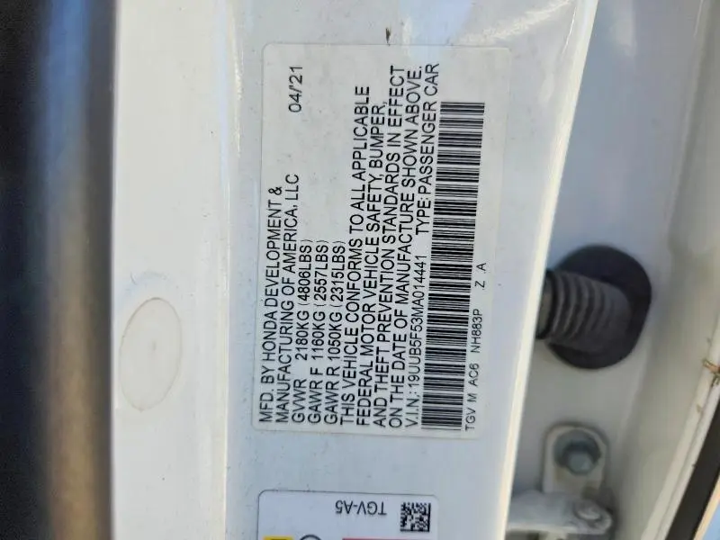 2021 ACURA TLX TECH A  