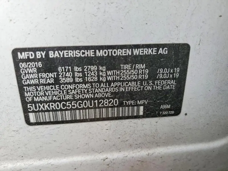 2016 BMW X5 XDRIVE35I  