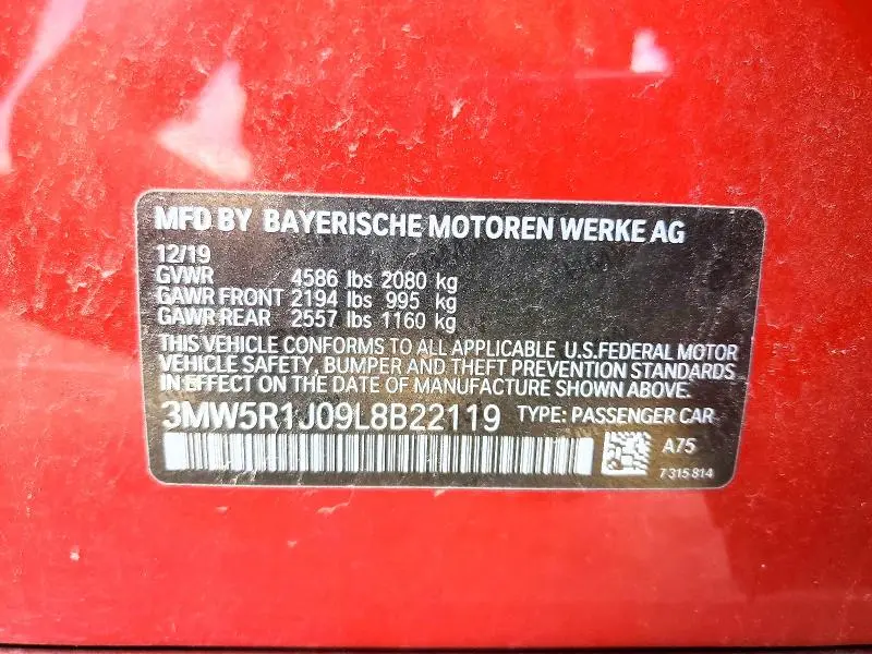 2020 BMW 330I   