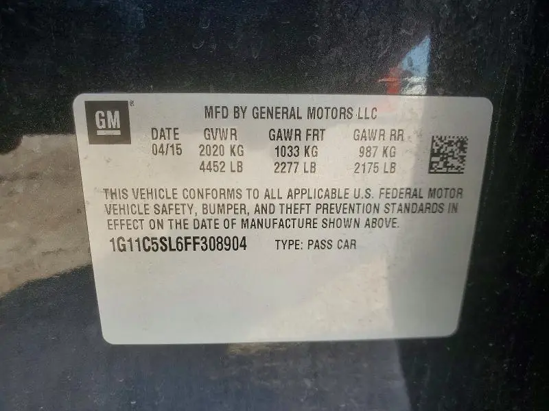 2015 CHEVROLET MALIBU 1LT  