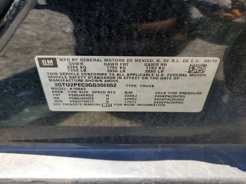 2016 GMC SIERRA K1500 DENALI  