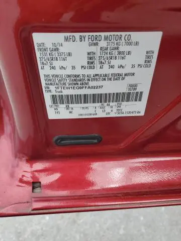 2015 FORD F150 SUPERCREW  