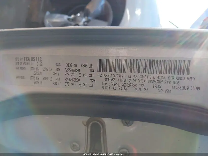 2016 RAM 1500 LONE STAR