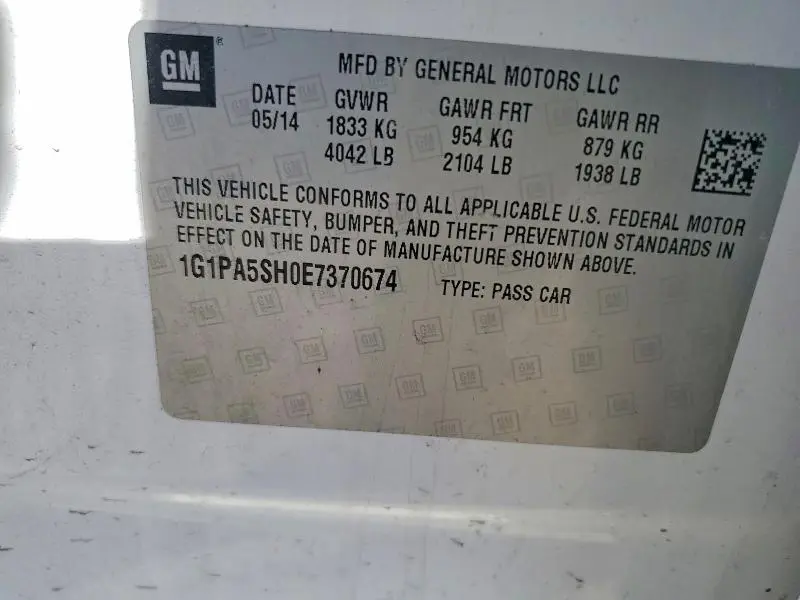 2014 CHEVROLET CRUZE LS  