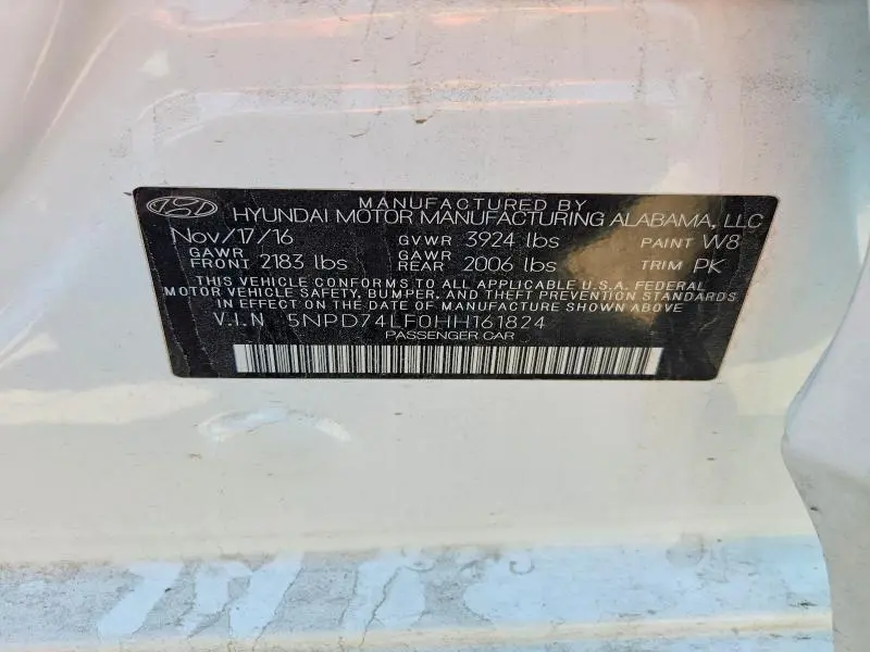 2017 HYUNDAI ELANTRA SE  