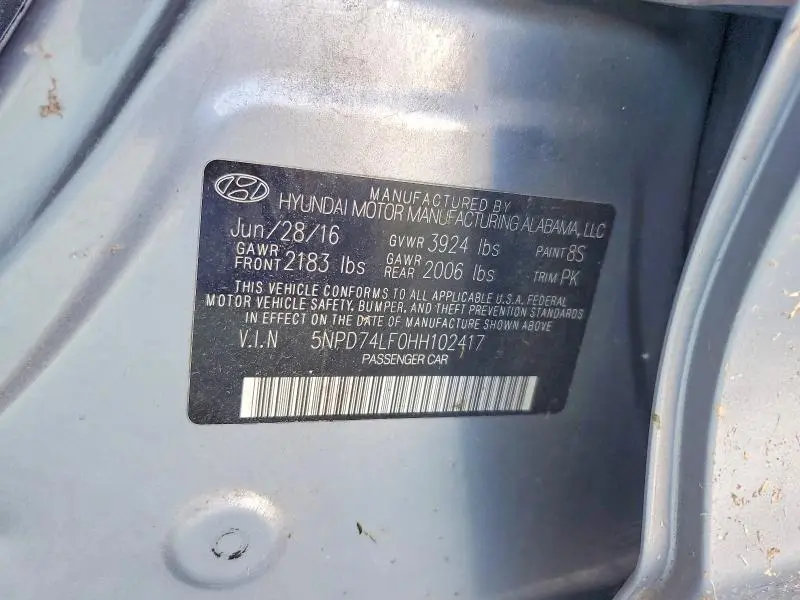 2017 HYUNDAI ELANTRA SE  