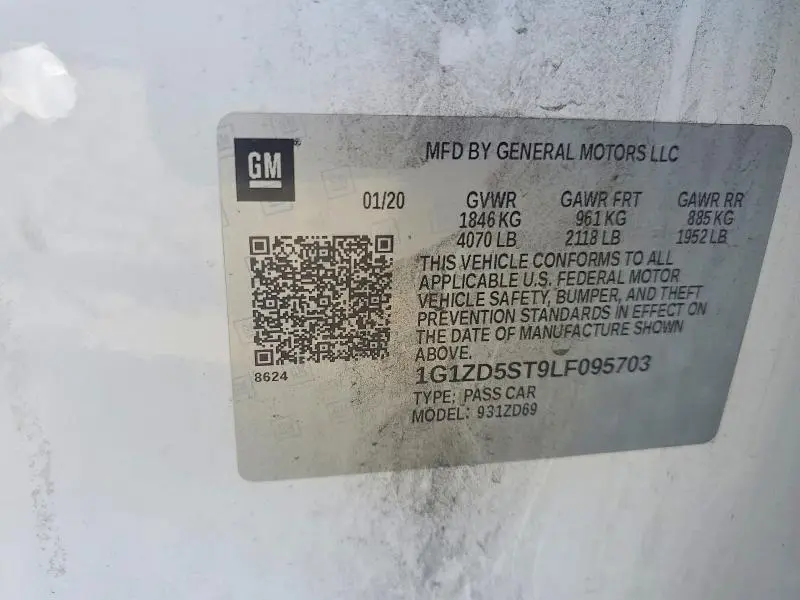 2020 CHEVROLET MALIBU LT  