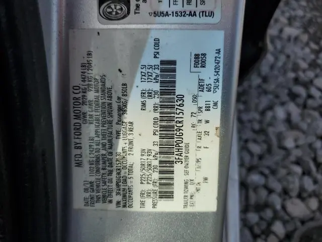 2012 FORD FUSION SEL  