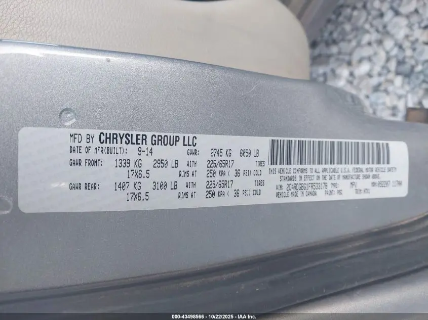 2015 DODGE GRAND CARAVAN SE