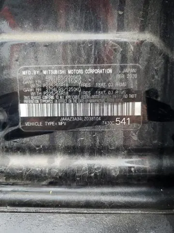 2020 MITSUBISHI OUTLANDER SE  