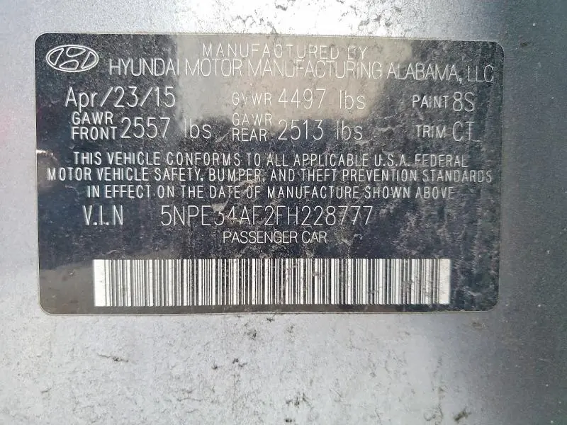 2015 HYUNDAI SONATA SPORT  