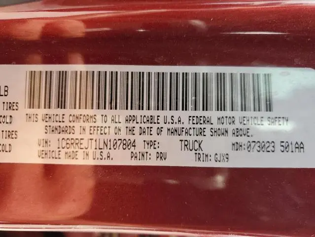 2020 RAM 1500 LARAMIE  