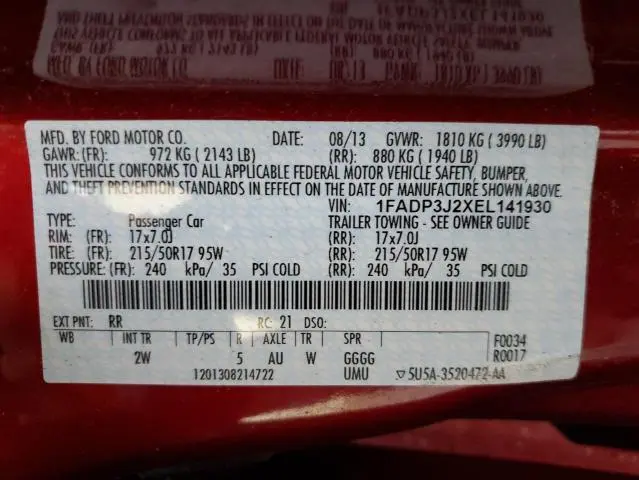 2014 FORD FOCUS TITANIUM  